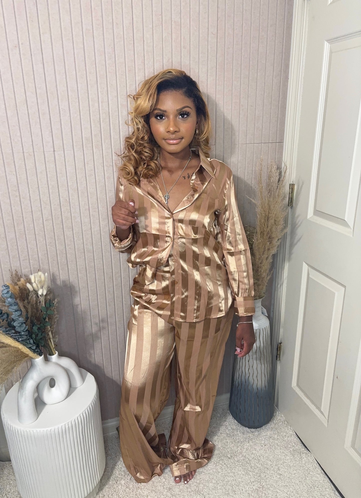 The Golden Hour Satin Set - BOSS BABE LUXE CO.