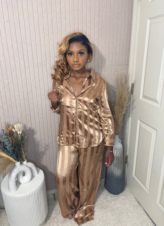 The Golden Hour Satin Set - BOSS BABE LUXE CO.