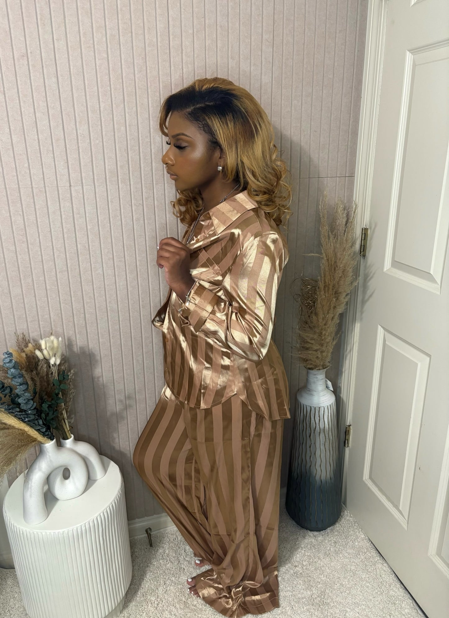 The Golden Hour Satin Set - BOSS BABE LUXE CO.